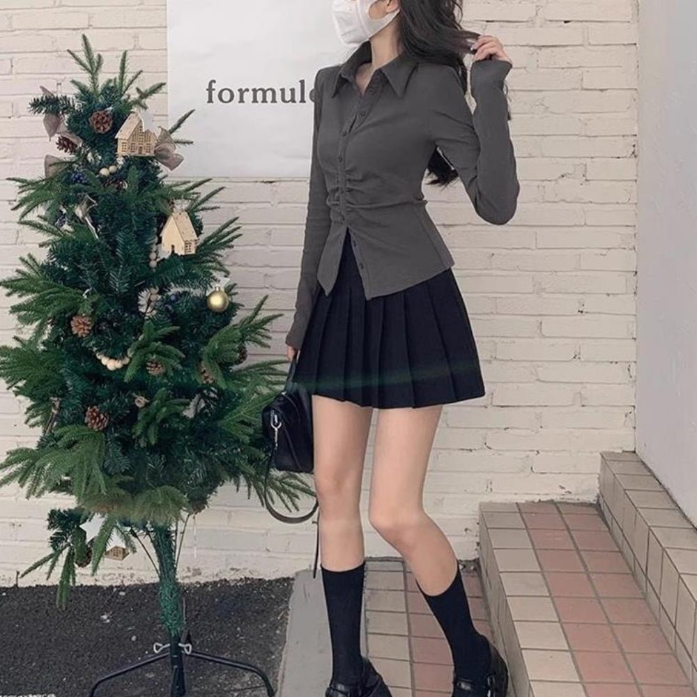 フロントギャザーシャツブラウス|オフィスカジュアル レディース 通販【ミレジェネ】