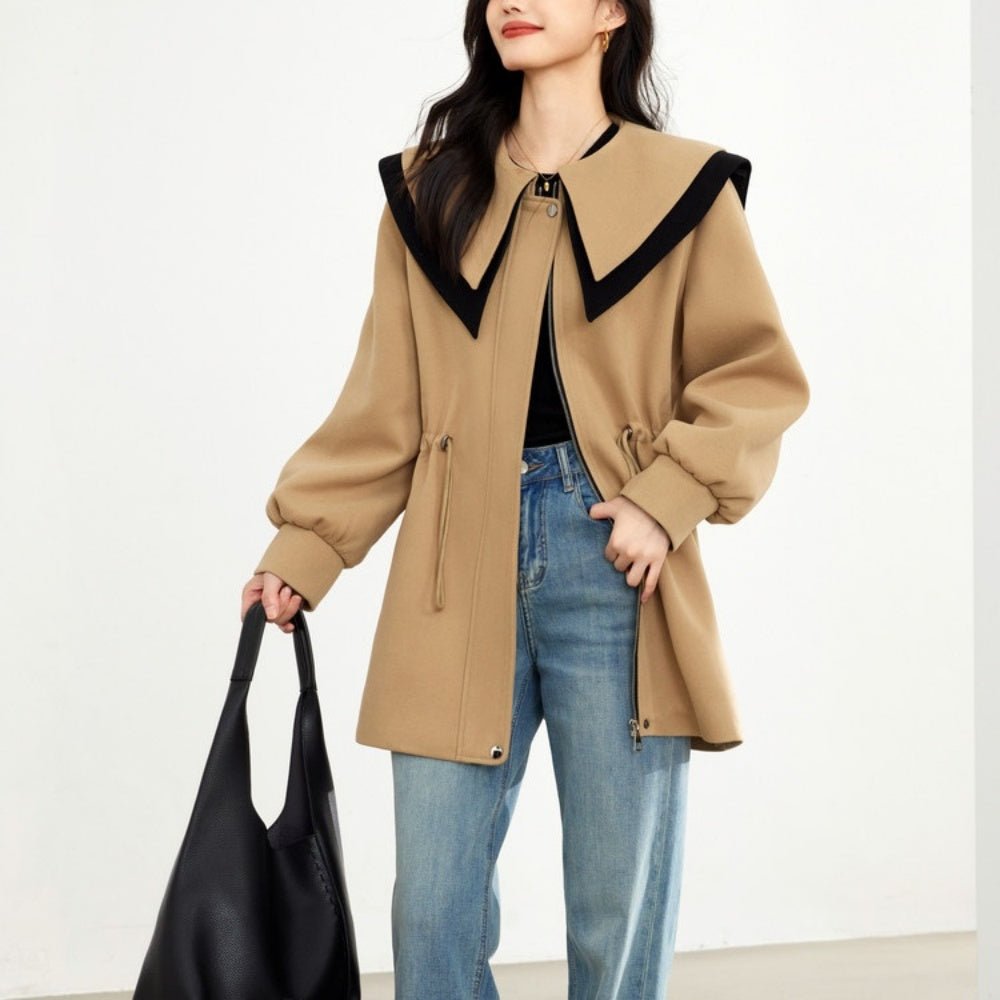 バイカラービッグカラーコート|オフィスカジュアル レディース 通販【ミレジェネ】