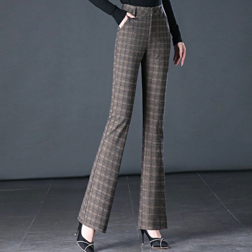 チェック柄フレアパンツ|オフィスカジュアル レディース 通販【ミレジェネ】