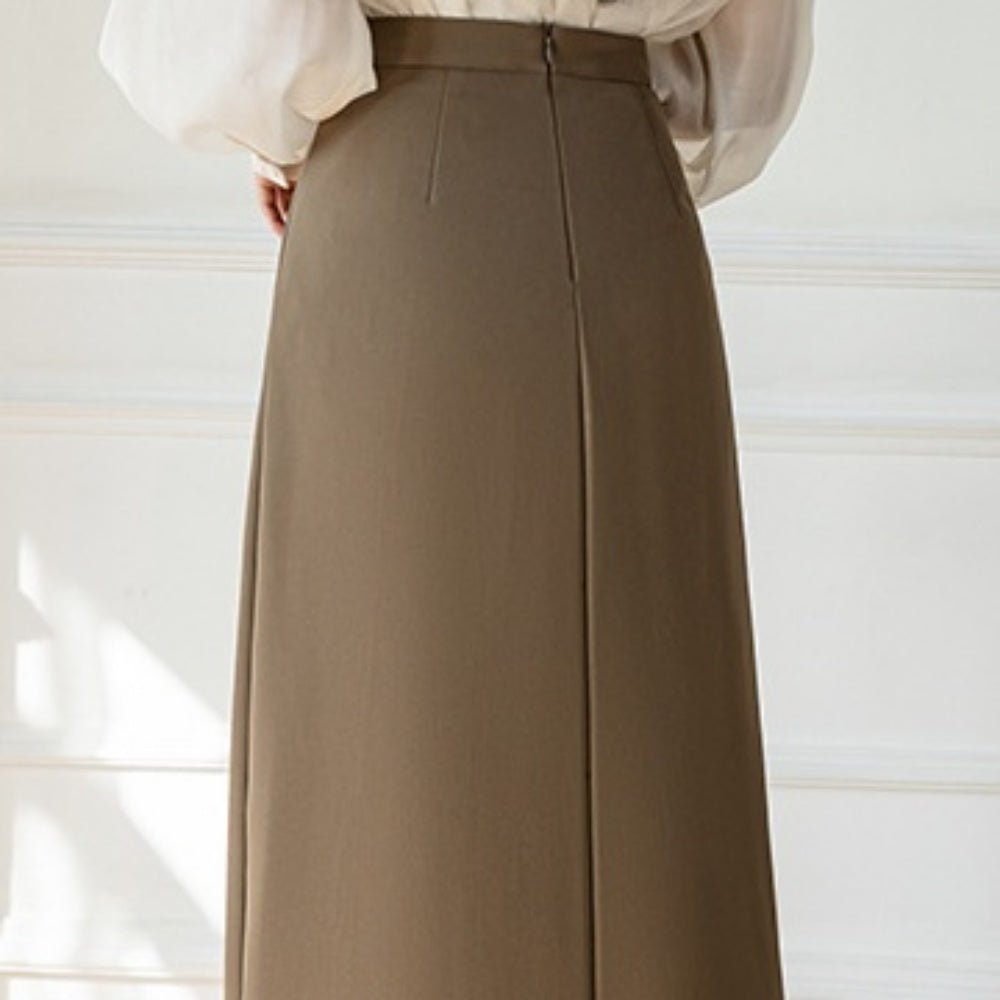 プリーツラインロングスカート|オフィスカジュアル レディース 通販【ミレジェネ】