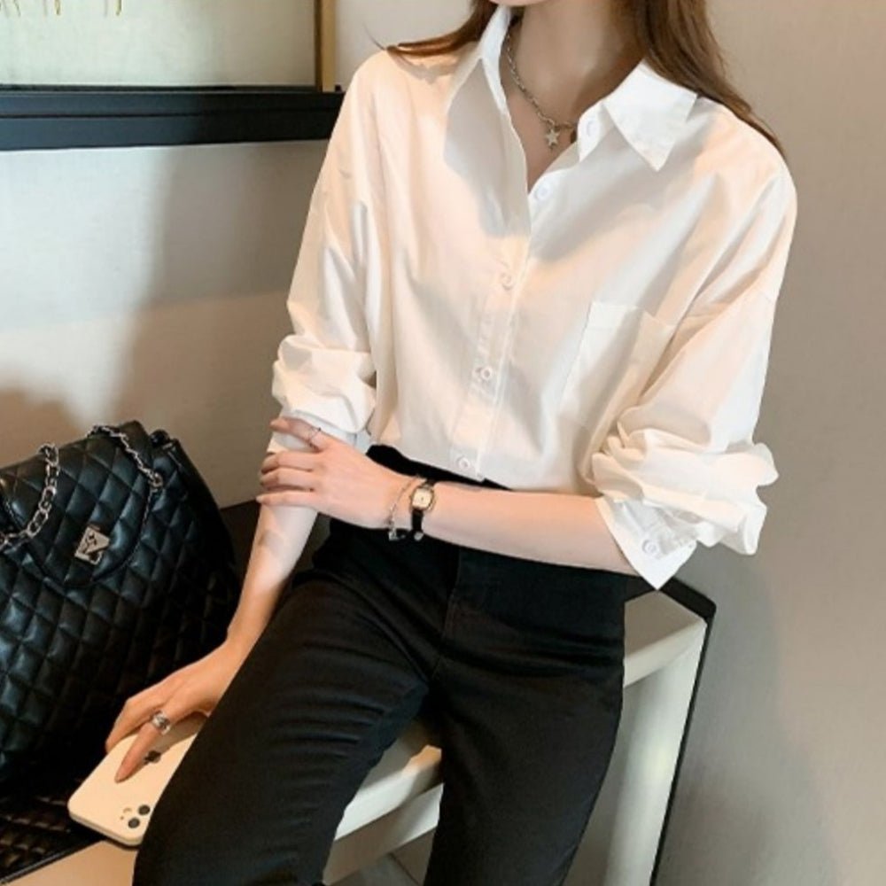 レギュラーカラーコットンシャツ|オフィスカジュアル レディース 通販【ミレジェネ】