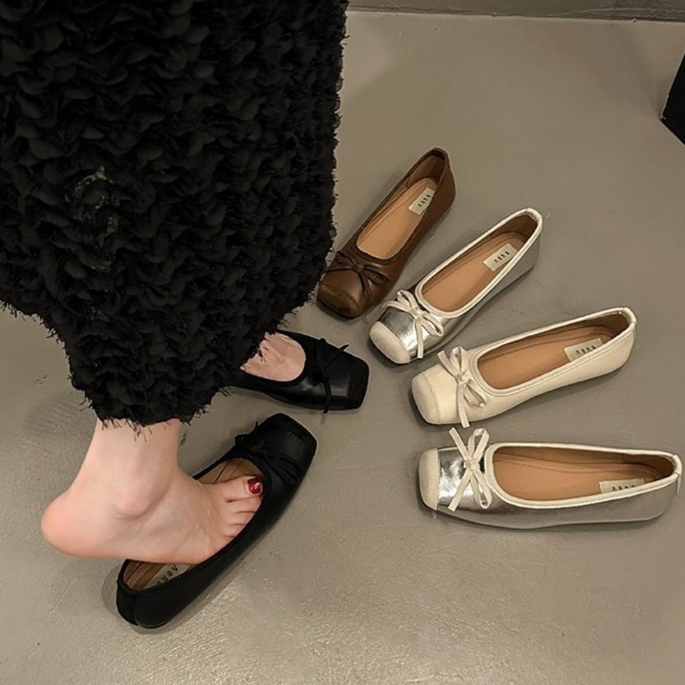 スクエアトゥーリボンパンプス|オフィスカジュアル レディース 通販【ミレジェネ】