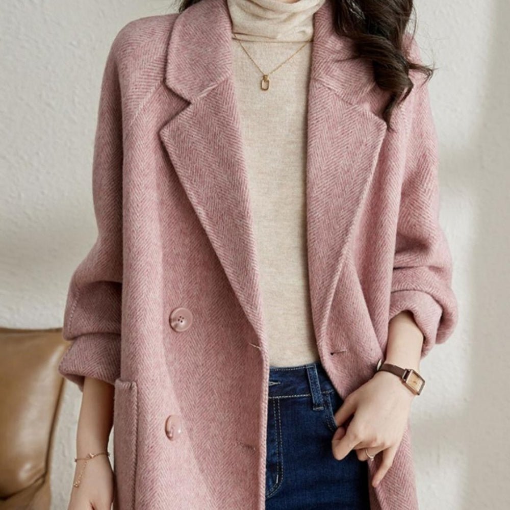 ヘリンボーンダブルブレストコート|オフィスカジュアル レディース 通販 Millennial Generation【ミレジェネ】