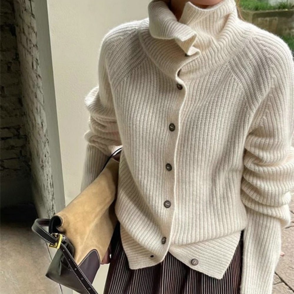 ハイネックニットカーディガン|オフィスカジュアル レディース 通販 Millennial Generation【ミレジェネ】