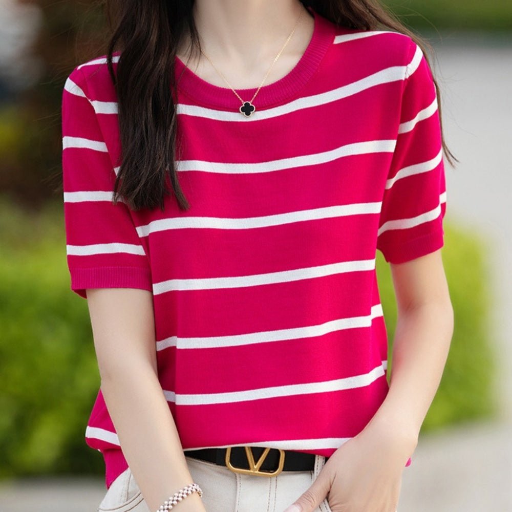 フレンチボーダー薄ニットトップス|オフィスカジュアル レディース 通販【ミレジェネ】