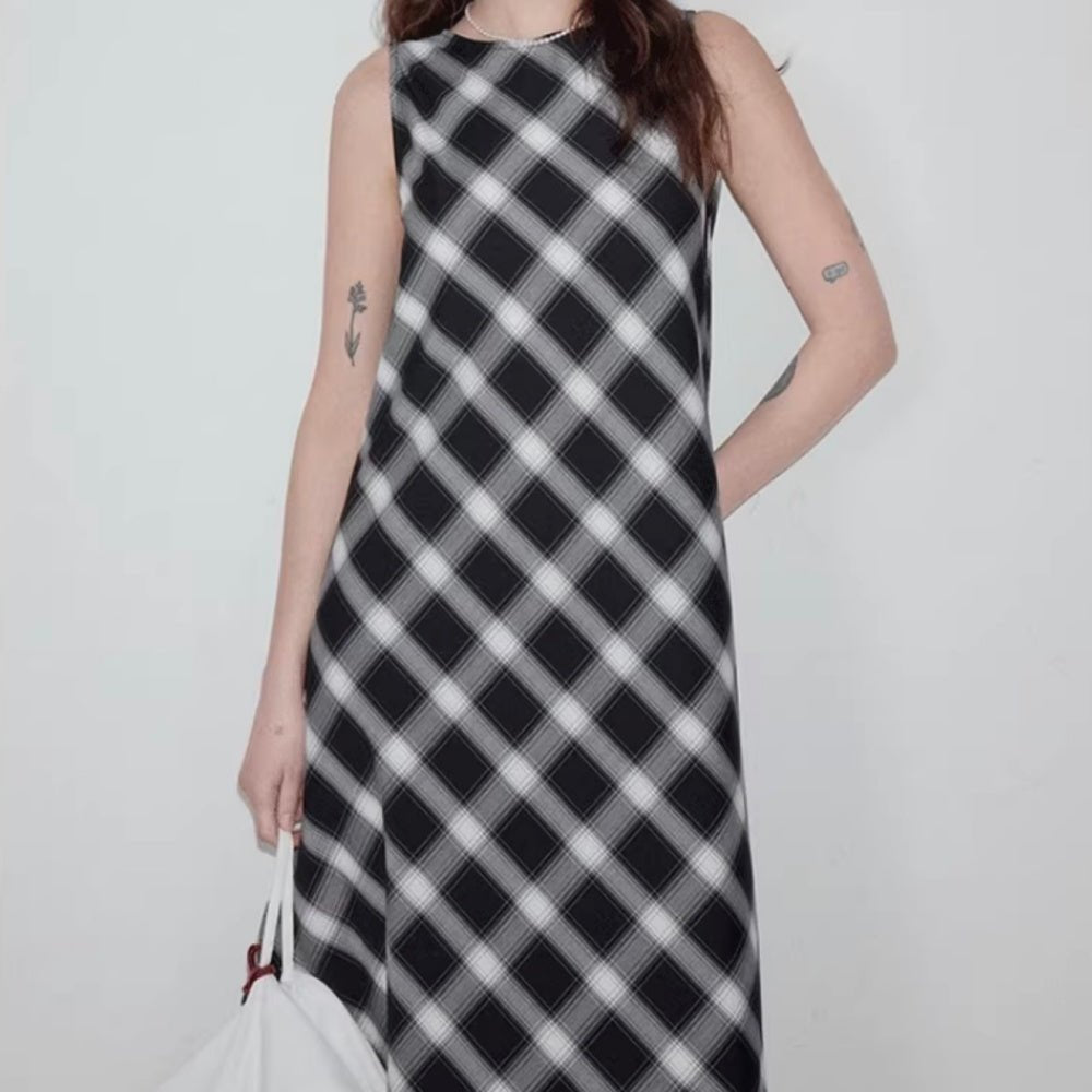 チェック柄リラックスワンピース|オフィスカジュアル レディース 通販【ミレジェネ】