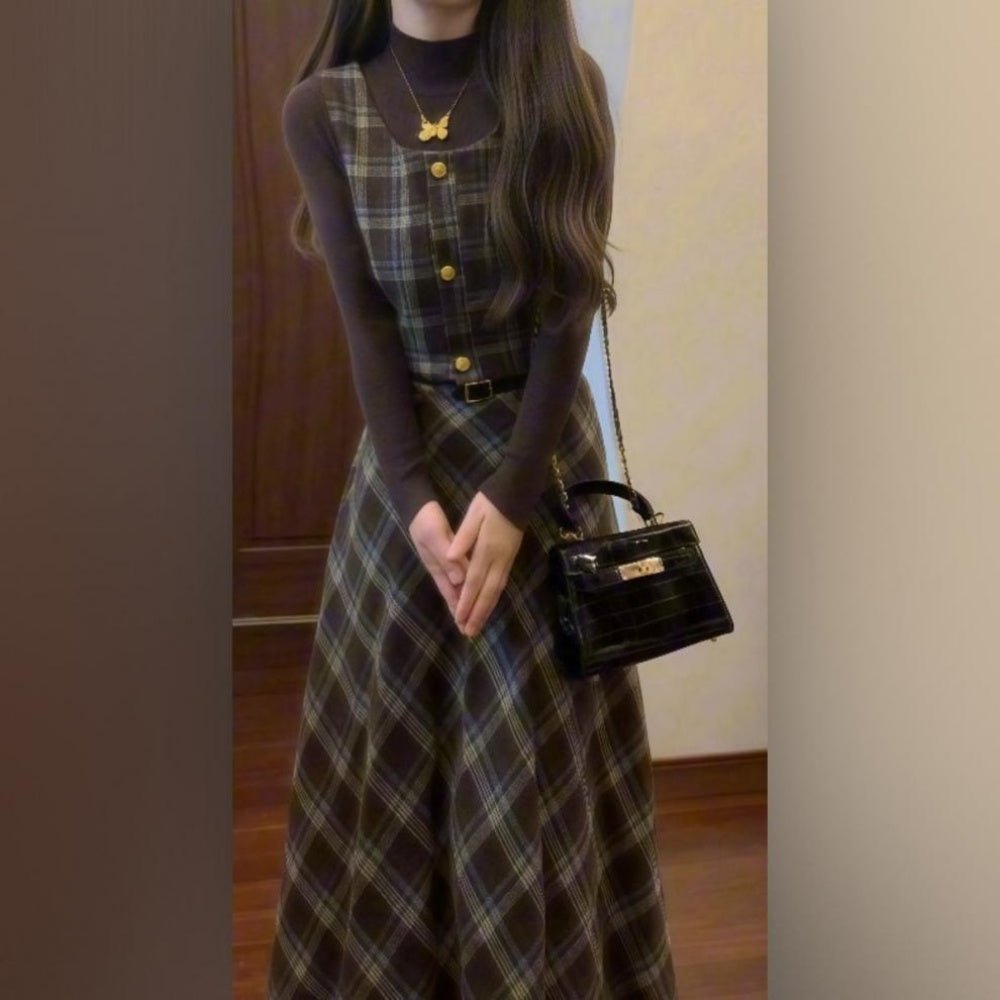チェック柄ベスト×スカートセットアップ|オフィスカジュアル レディース 通販【ミレジェネ】