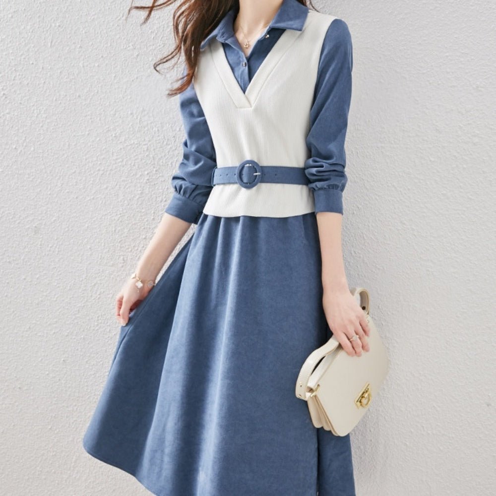 <即納>フェイクレイヤードシャツワンピース|オフィスカジュアル レディース 通販 Millennial Generation【ミレジェネ】