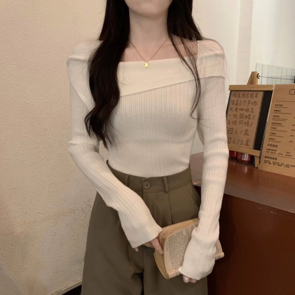 オフショルニットトップス|オフィスカジュアル レディース 通販【ミレジェネ】