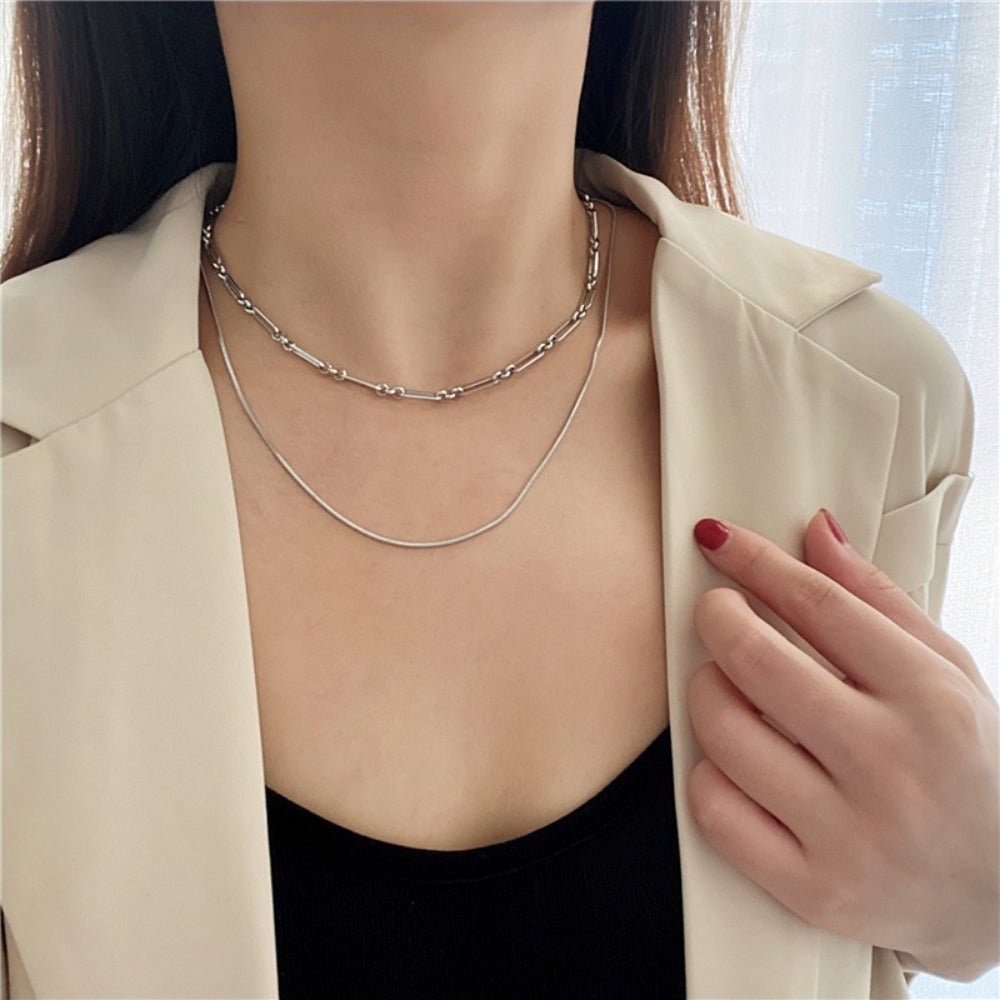 ダブルチェーンネックレス|オフィスカジュアル レディース 通販【ミレジェネ】