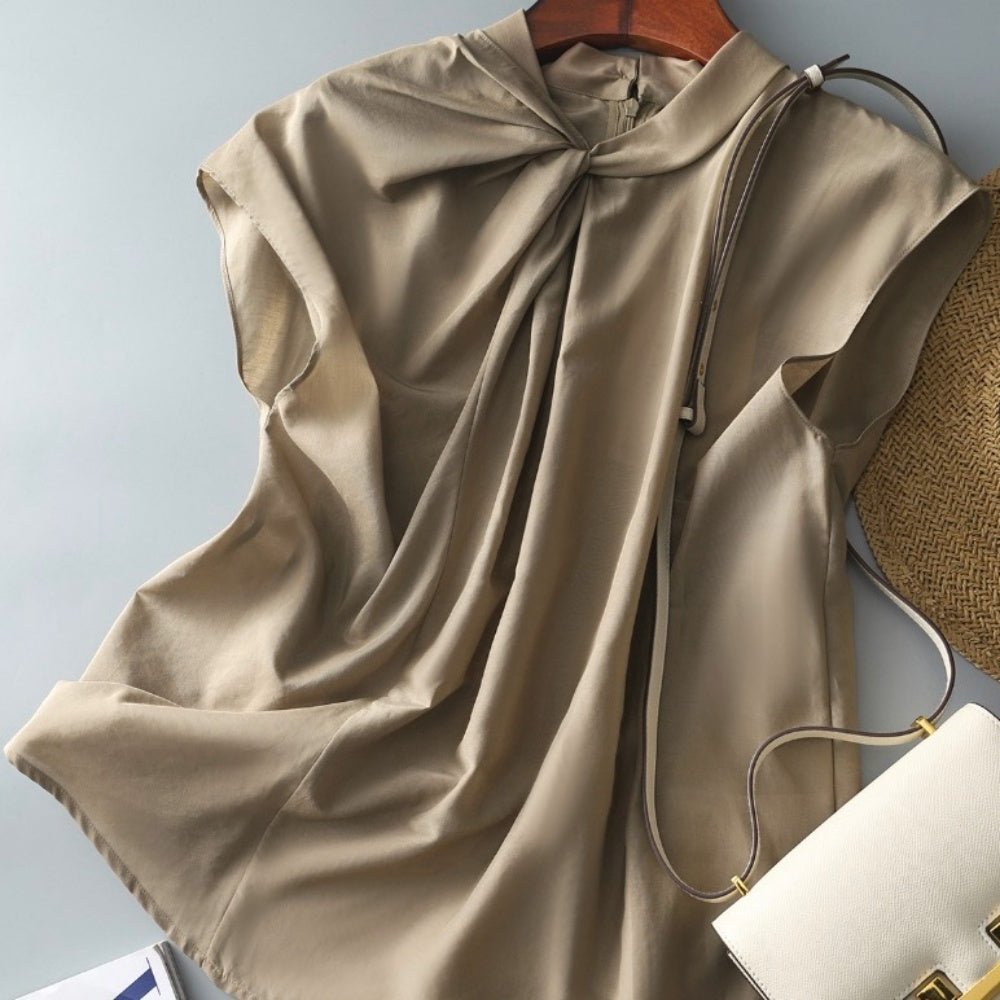 ハイネックフレンチスリーブブラウス|オフィスカジュアル レディース 通販【ミレジェネ】