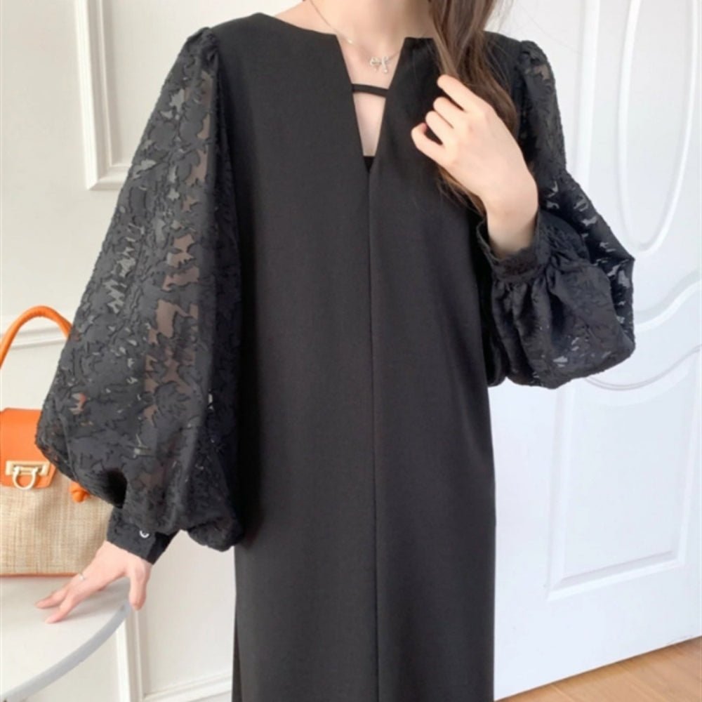 バルーンスリーブストレートラインワンピース|オフィスカジュアル レディース 通販【ミレジェネ】