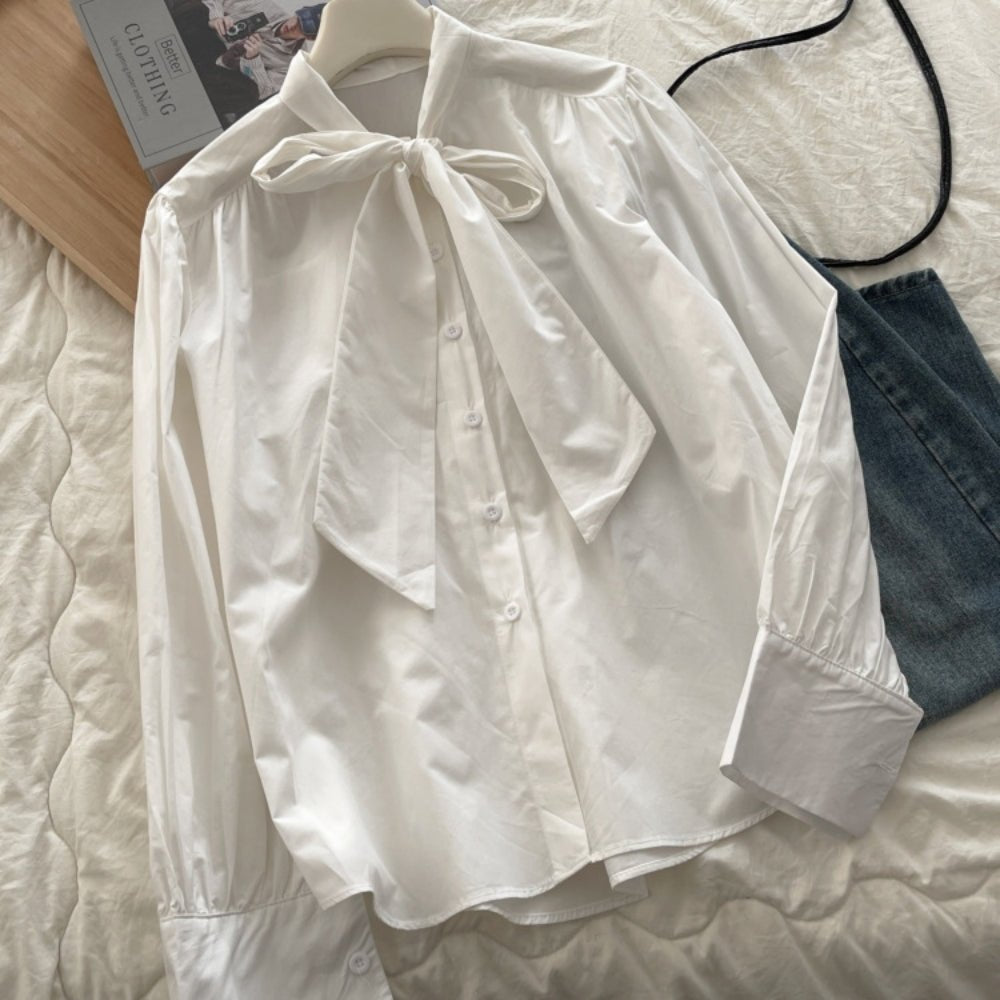 ビッグリボンボウタイブラウス|オフィスカジュアル レディース 通販【ミレジェネ】