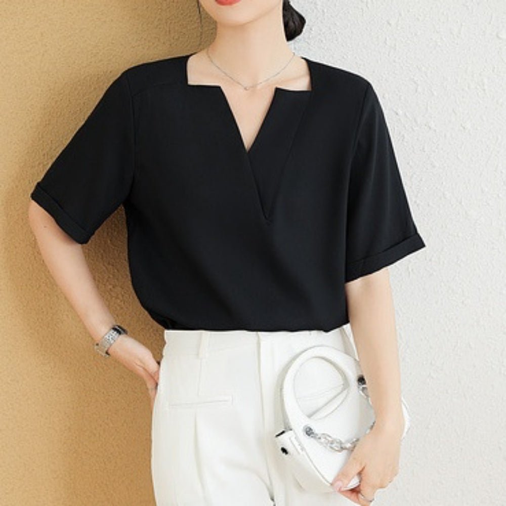 スキッパーカラートップス|オフィスカジュアル レディース 通販【ミレジェネ】