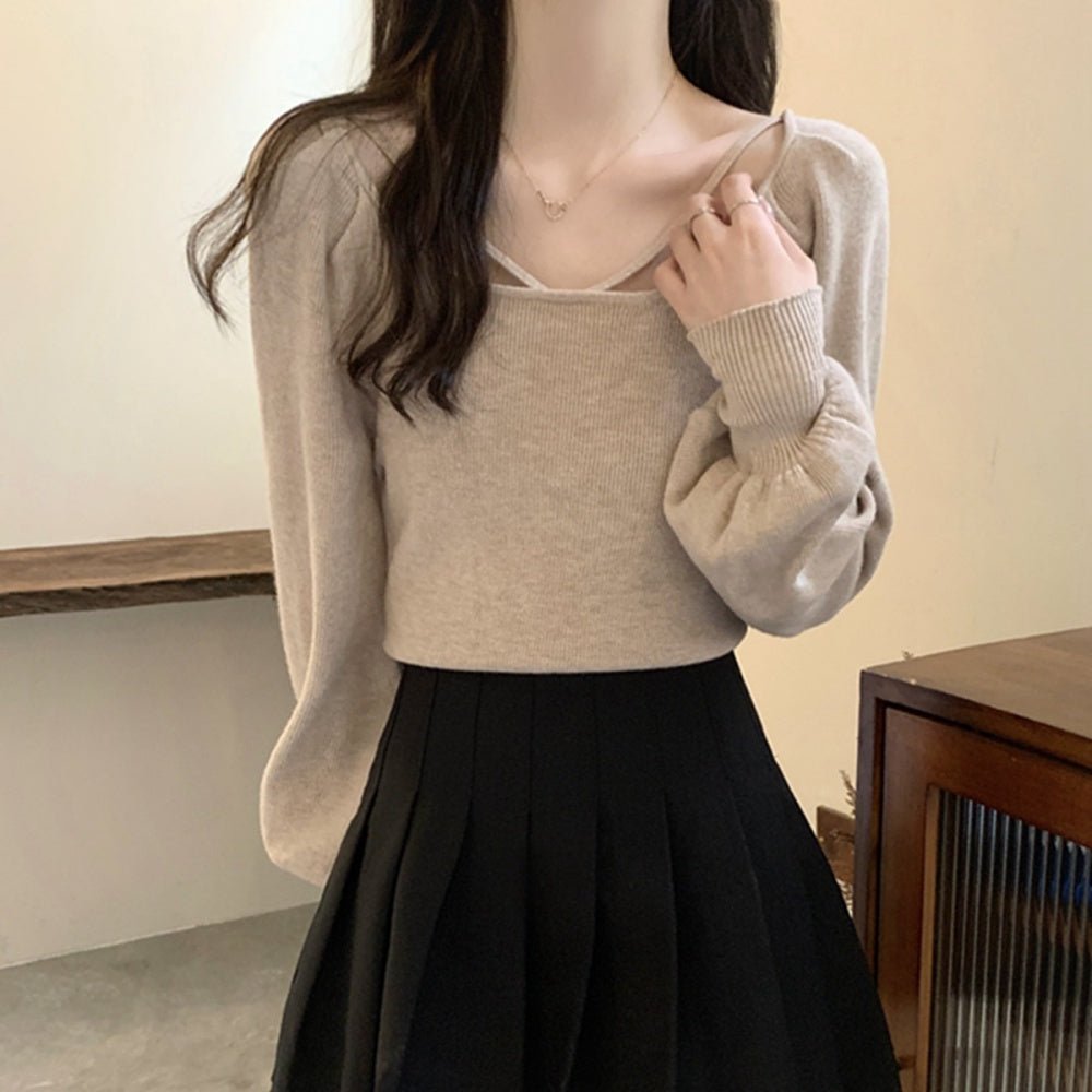 ランタンスリーブデザインニット|オフィスカジュアル レディース 通販 Millennial Generation【ミレジェネ】