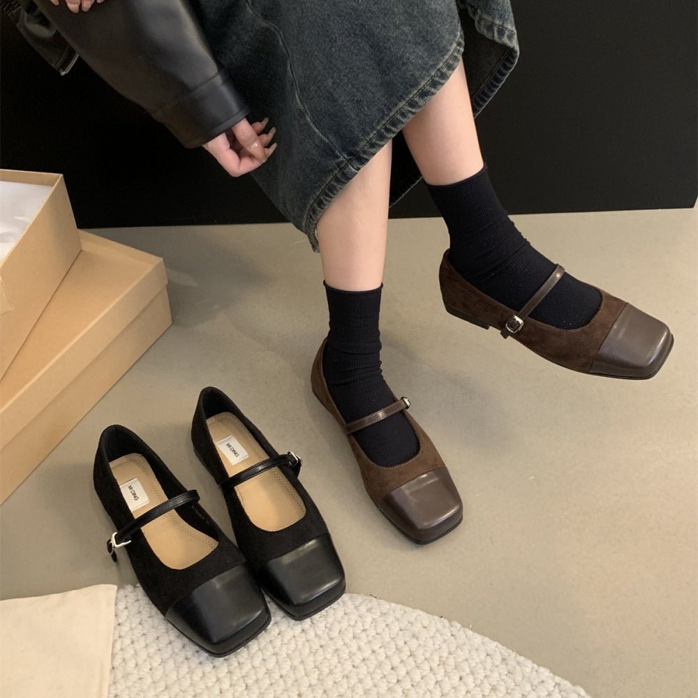 スクエアトゥ切り替えパンプス|オフィスカジュアル レディース 通販【ミレジェネ】