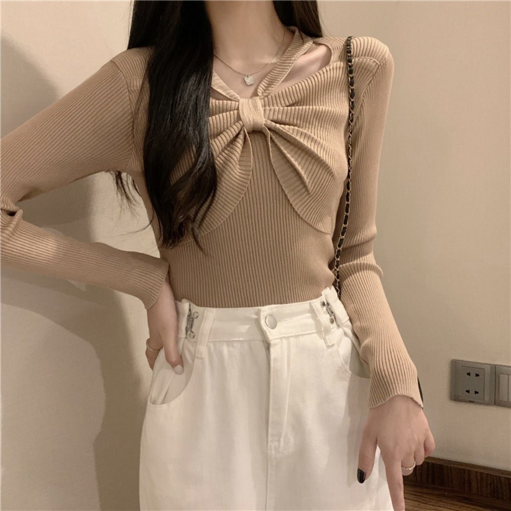 フロントリボンリブカットソー|オフィスカジュアル レディース 通販【ミレジェネ】