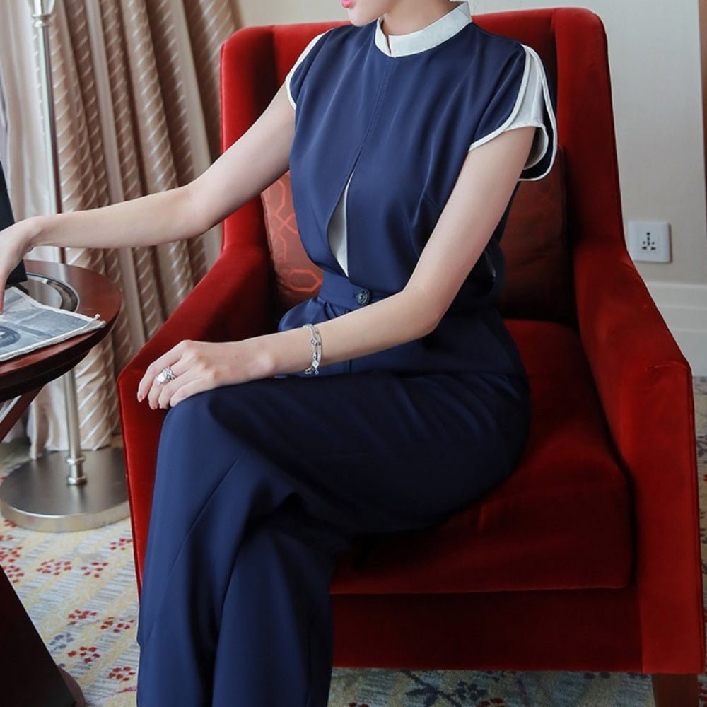 フレンチスリーブバイカラーセットアップ|オフィスカジュアル レディース 通販【ミレジェネ】
