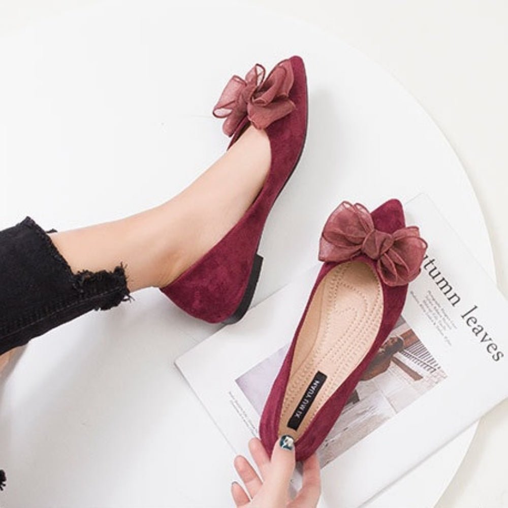オーガンジーリボンフラットパンプス|オフィスカジュアル レディース 通販【ミレジェネ】