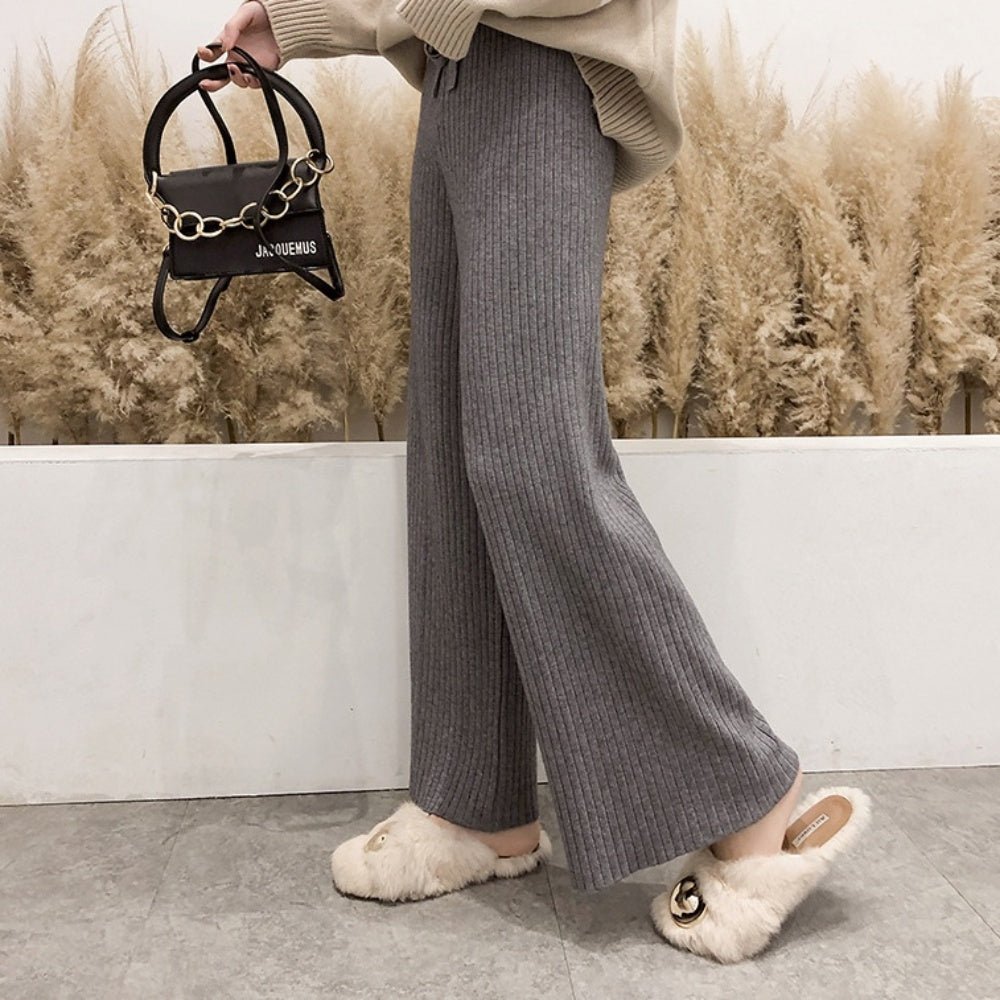 リブニットストレートパンツ|オフィスカジュアル レディース 通販 Millennial Generation【ミレジェネ】