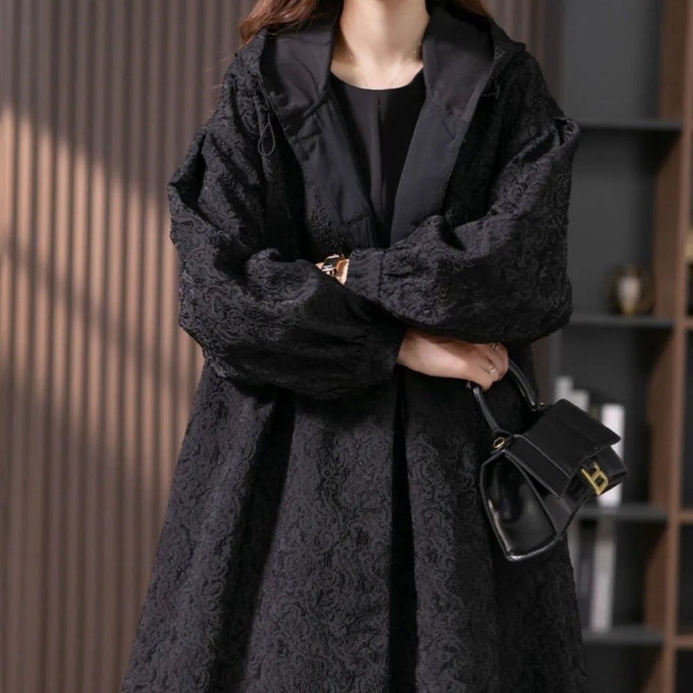 オフィスカジュアル 冬 総レース織りシングルコート ミレジェネ