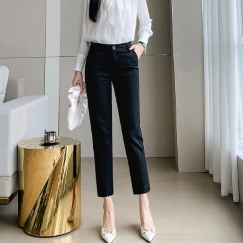 裾スリット入りストレートパンツ|オフィスカジュアル レディース 通販【ミレジェネ】