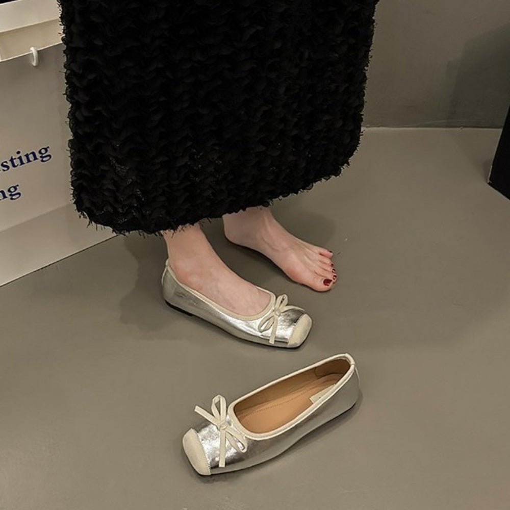 スクエアトゥーリボンパンプス|オフィスカジュアル レディース 通販【ミレジェネ】