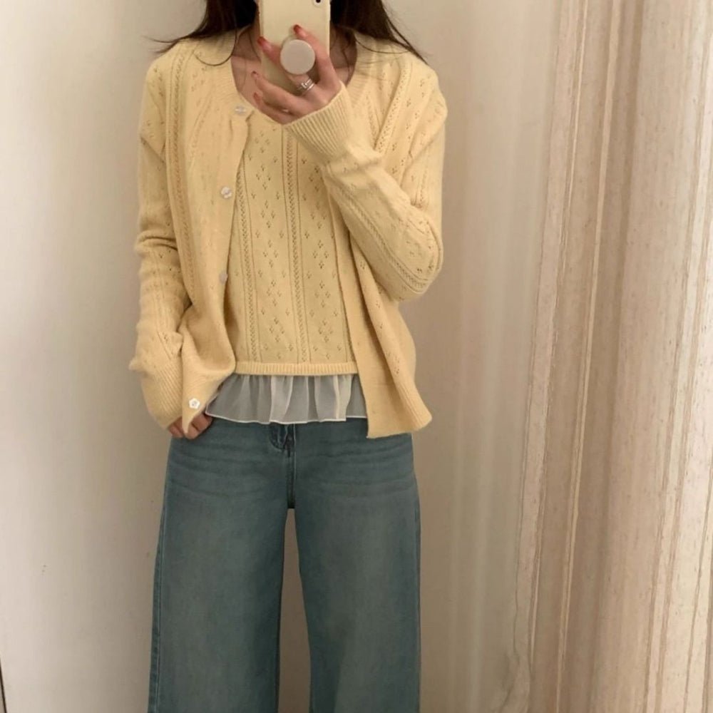 シアーフリルヘムニットアンサンブル|オフィスカジュアル レディース 通販【ミレジェネ】