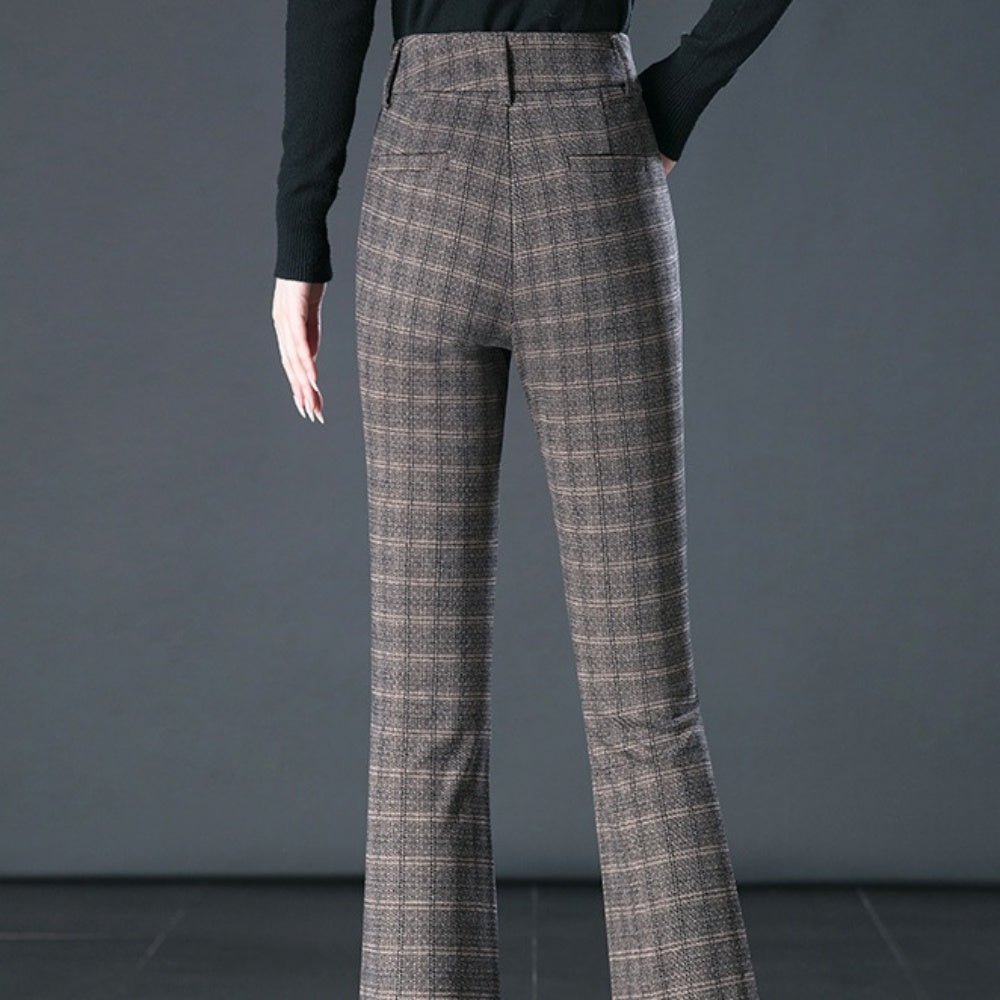 チェック柄フレアパンツ|オフィスカジュアル レディース 通販【ミレジェネ】