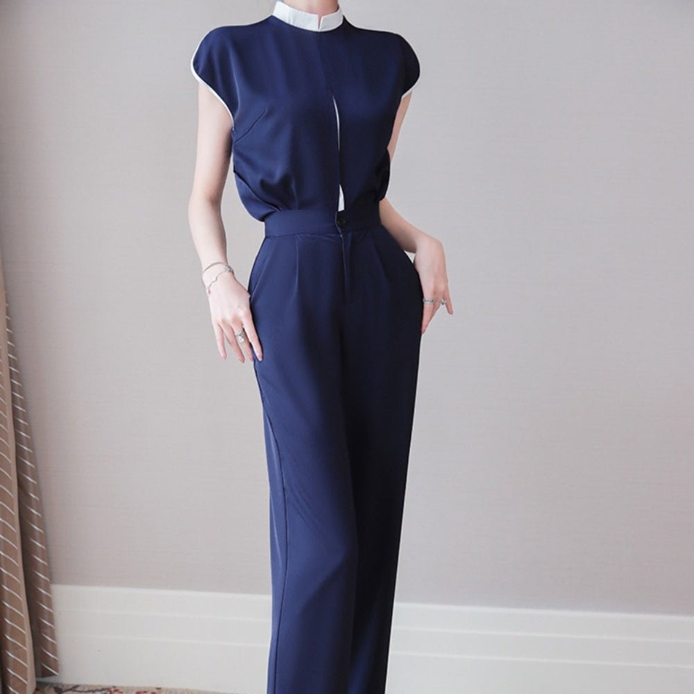 フレンチスリーブバイカラーセットアップ|オフィスカジュアル レディース 通販【ミレジェネ】