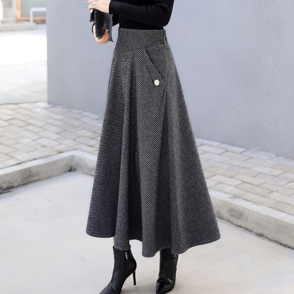 千鳥柄ハイウエストスカート|オフィスカジュアル レディース 通販【ミレジェネ】