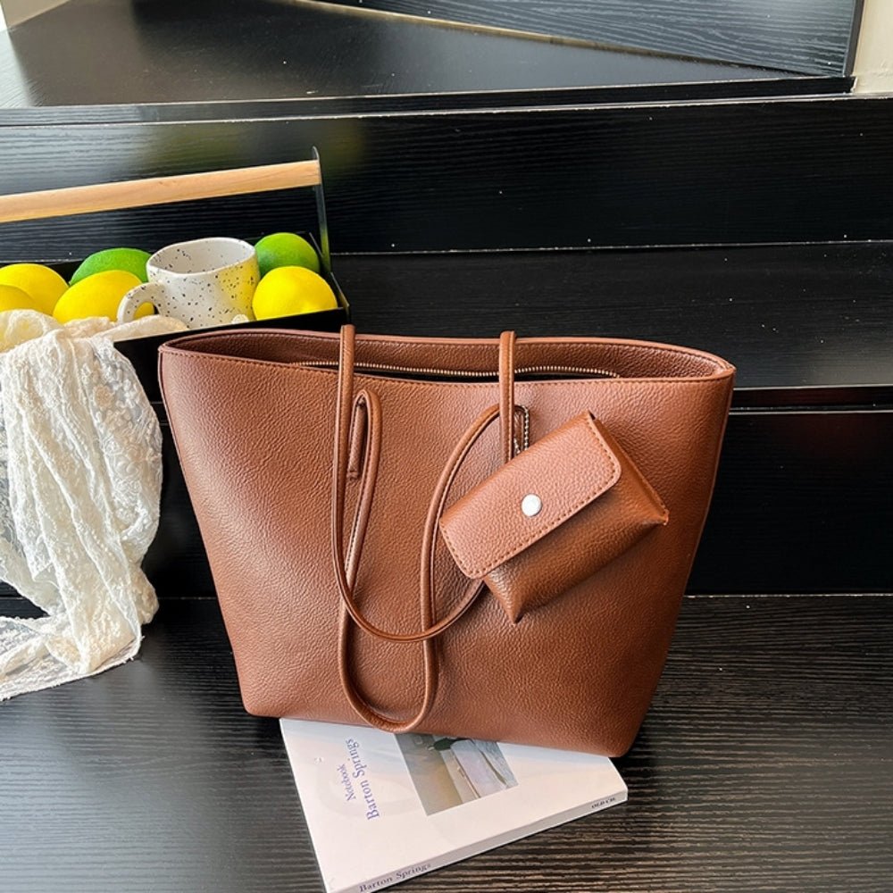 ミニポーチ付きソフトレザー調トートバッグ|オフィスカジュアル レディース 通販【ミレジェネ】