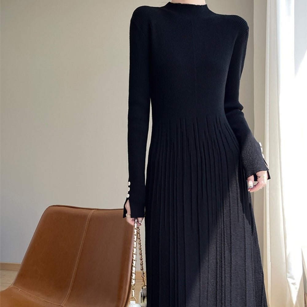 切り替えプリーツニットワンピース|オフィスカジュアル レディース 通販【ミレジェネ】