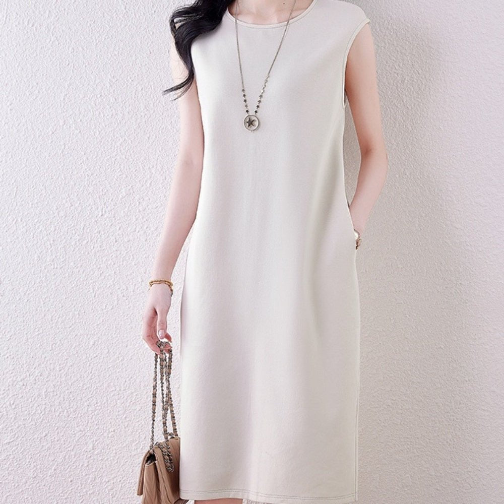 ラウンドネックベーシックワンピース|オフィスカジュアル レディース 通販【ミレジェネ】