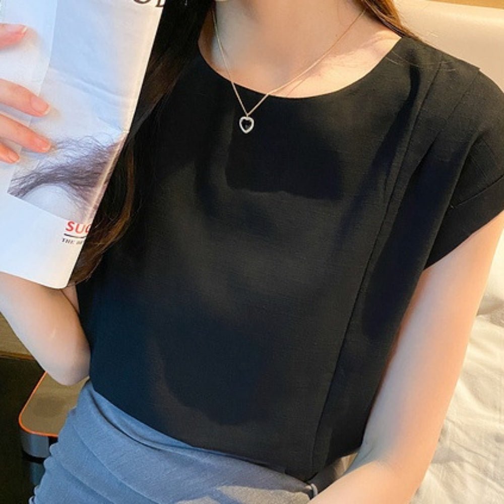 タック入り半袖トップス|オフィスカジュアル レディース 通販【ミレジェネ】