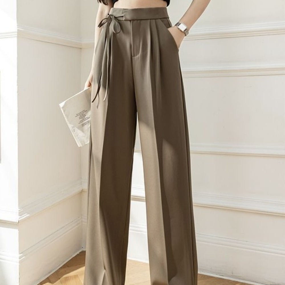 サイドリボンスラックスパンツ|オフィスカジュアル レディース 通販【ミレジェネ】