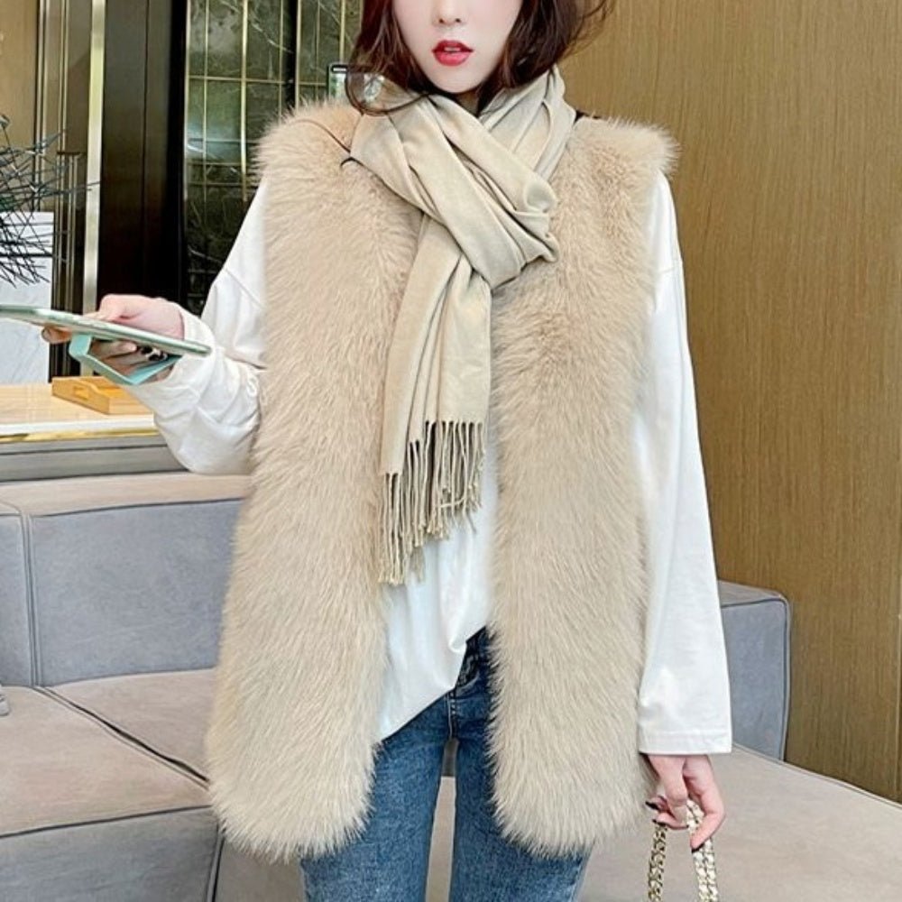 ミドル丈フェイクファーベスト|オフィスカジュアル レディース 通販【ミレジェネ】