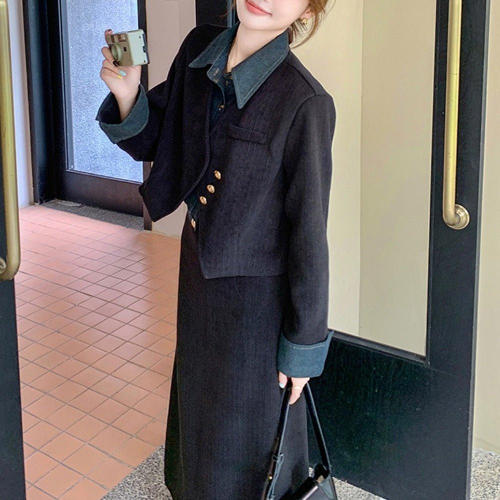 フェイクジャケット・ロングスカートセットアップ|オフィスカジュアル レディース 通販【ミレジェネ】