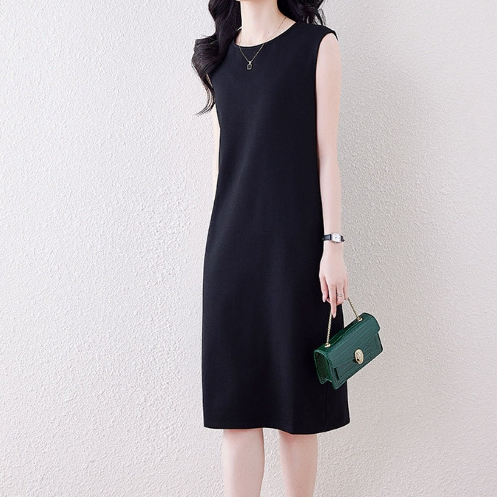 ラウンドネックベーシックワンピース|オフィスカジュアル レディース 通販【ミレジェネ】