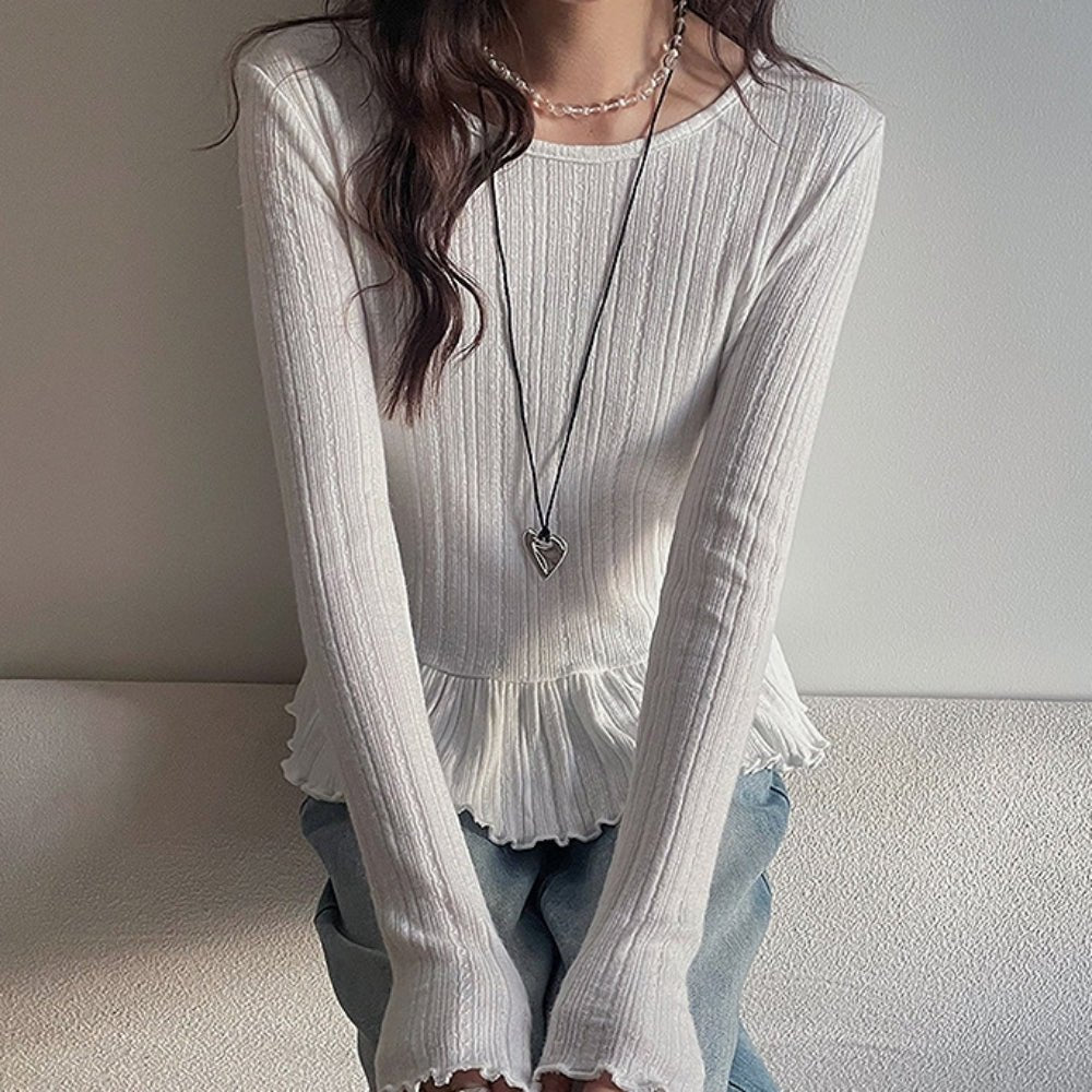 裾フリルカットソートップス|オフィスカジュアル レディース 通販【ミレジェネ】