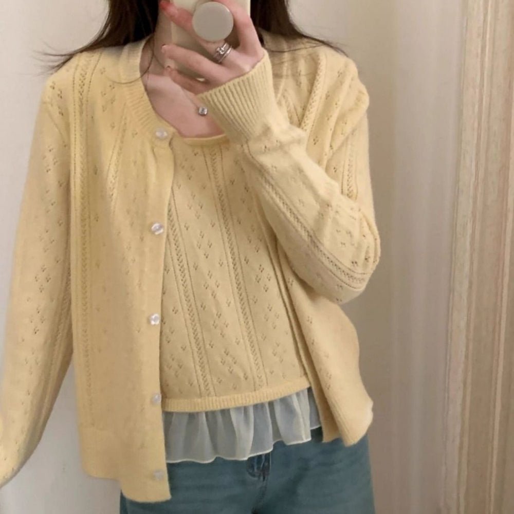 シアーフリルヘムニットアンサンブル|オフィスカジュアル レディース 通販【ミレジェネ】