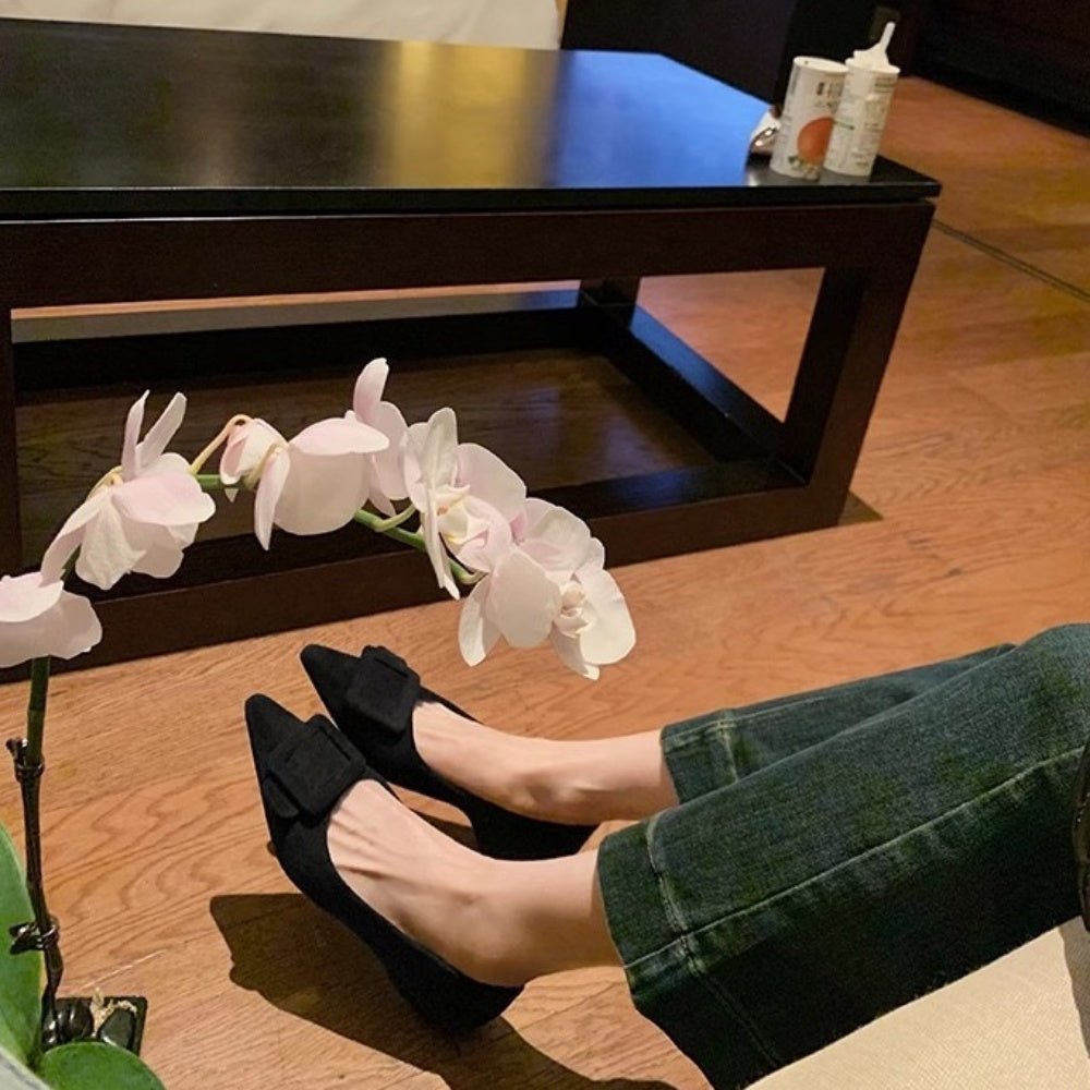 ヒョウ柄スクエアバックルパンプス|オフィスカジュアル レディース 通販【ミレジェネ】