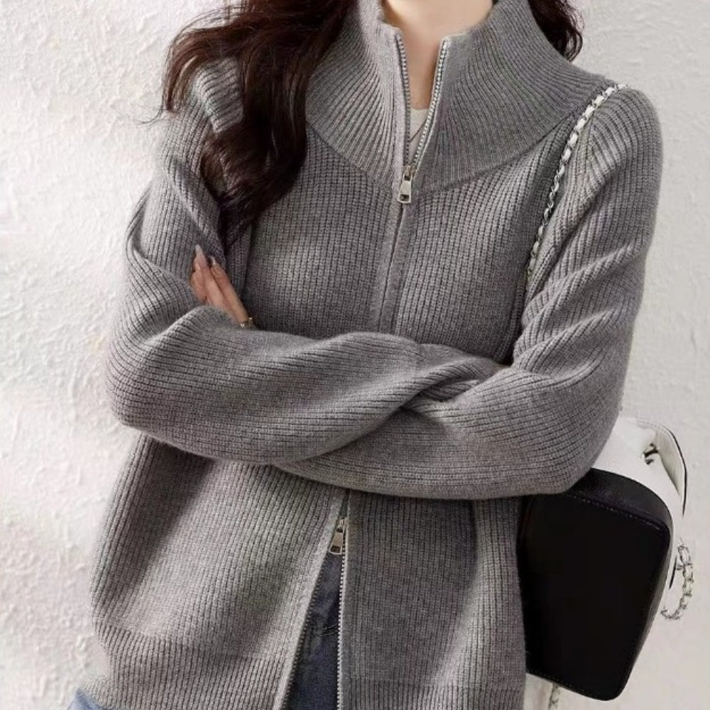 ハイネックダブルジップセーター|オフィスカジュアル レディース 通販 Millennial Generation【ミレジェネ】