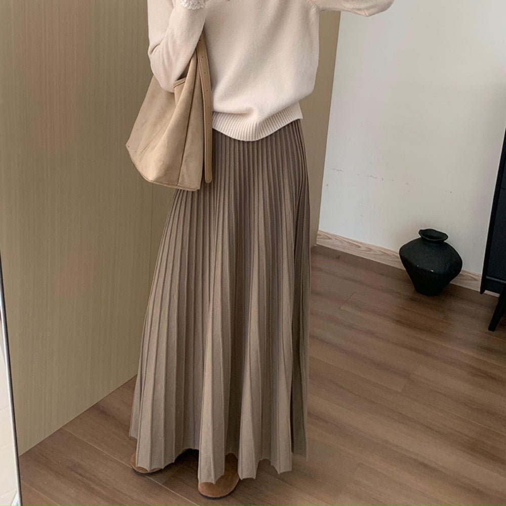 プリーツニットマキシスカート|オフィスカジュアル レディース 通販【ミレジェネ】