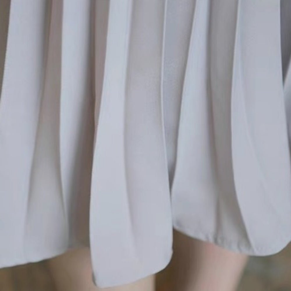 後ろリボンベルト付きプリーツワンピース|オフィスカジュアル レディース 通販【ミレジェネ】