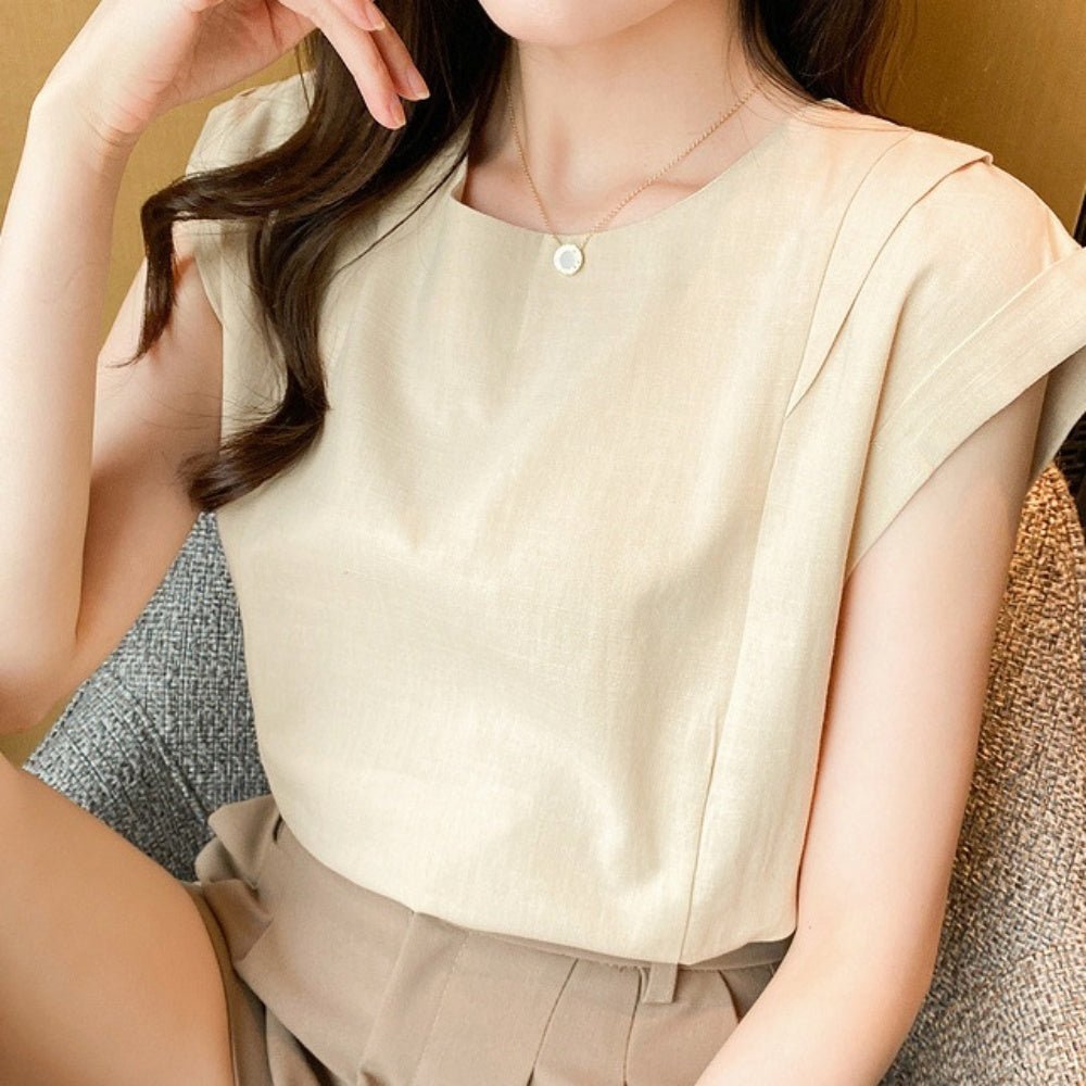 タック入り半袖トップス|オフィスカジュアル レディース 通販【ミレジェネ】