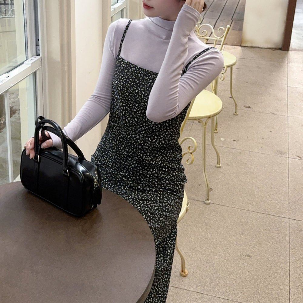 単色小花柄キャミワンピース|オフィスカジュアル レディース 通販【ミレジェネ】