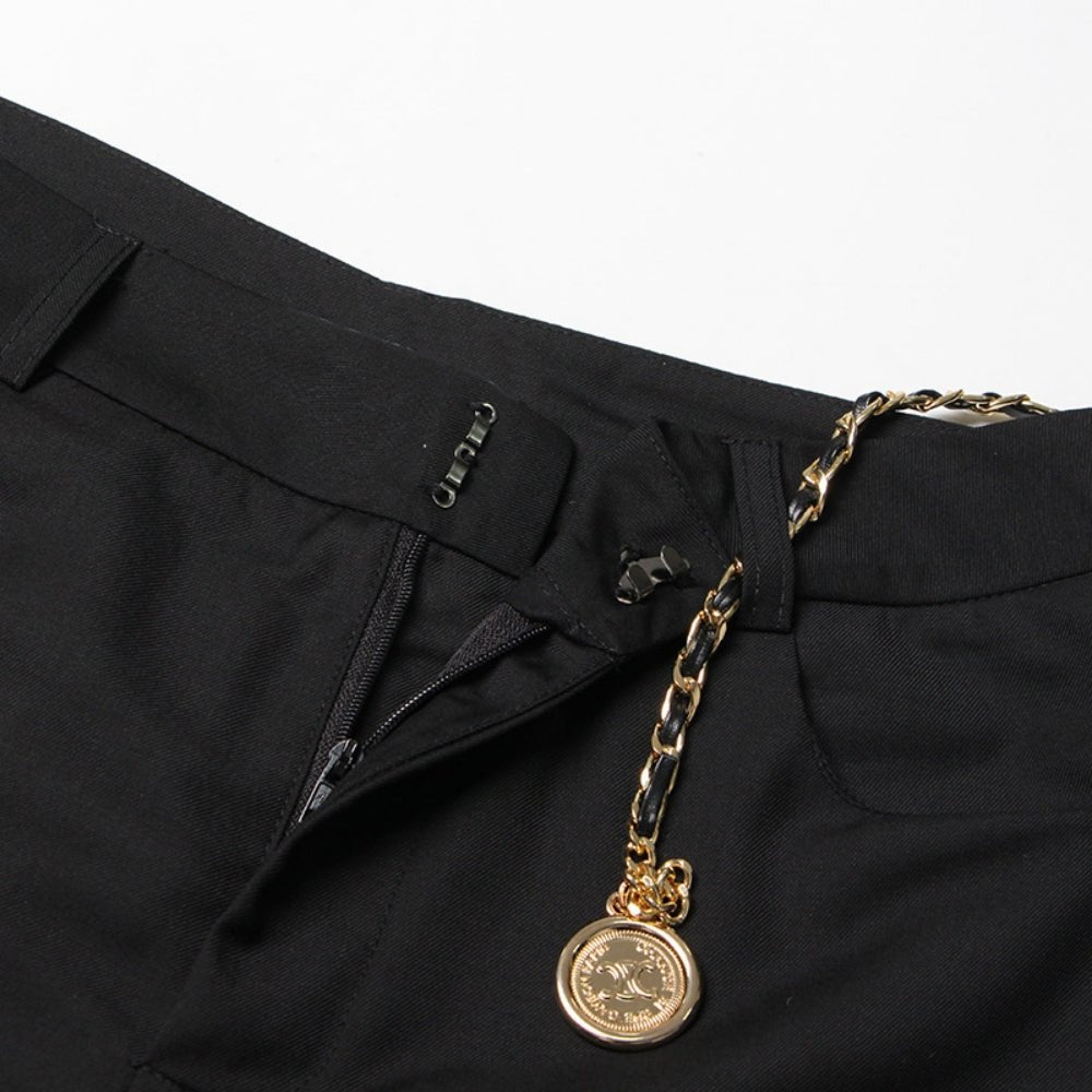 チェーンベルト付きストレートパンツ|オフィスカジュアル レディース 通販【ミレジェネ】