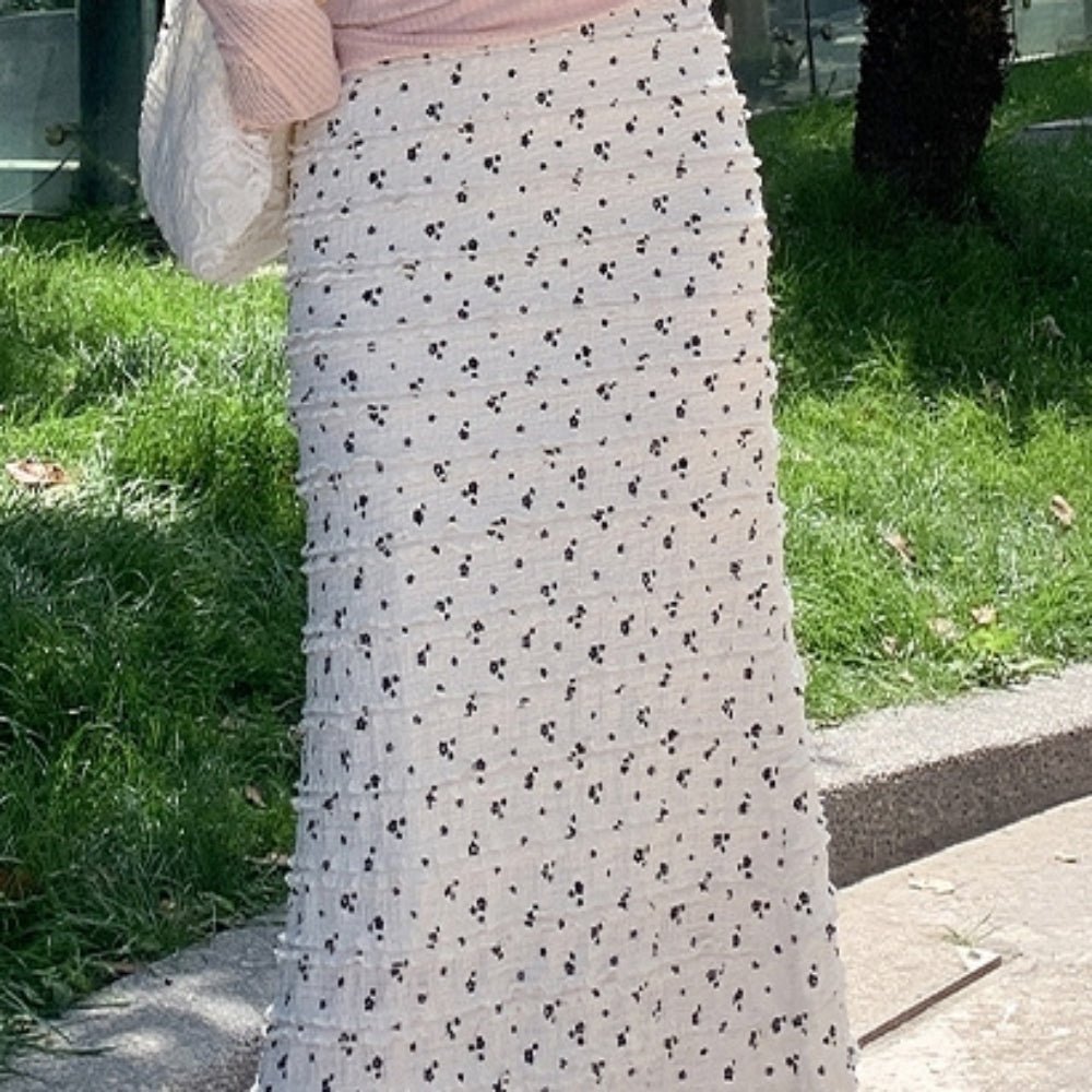 小花柄フリルマーメイドスカート|オフィスカジュアル レディース 通販【ミレジェネ】