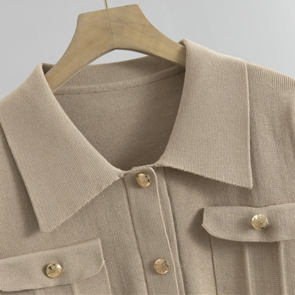 金釦アクセントニットアップ|オフィスカジュアル レディース 通販【ミレジェネ】